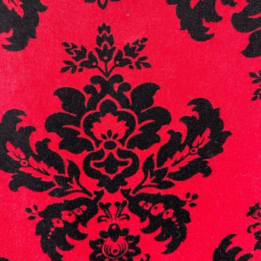Hartstrings Dress Girls 8 Red Black Velvet Palampore Floral Ribbon Cotton Party